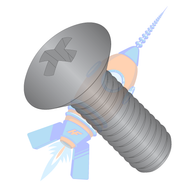 1/4-20 x 1-1/2 Phillips Oval Head Machine Screw Fully Threaded Black Oxide