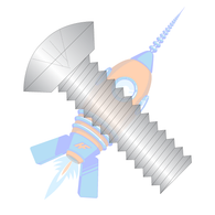 1/4-20 x 3/8 Phillips Oval Undercut Machine Screw Fully Threaded 18-8 Stainless Steel