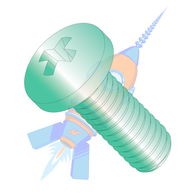 10-32 x 1/2 Phillips Pan Machine Screw Fully Threaded Zinc Green