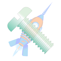 10-24 x 3/8 Slotted Pan Machine Screw Fully Threaded Zinc Green