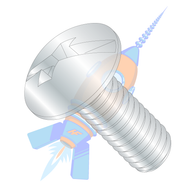1/4-20 x 1 Combination (Phil/Slot) Full Contour Truss Head Machine Screw Full Thread Zinc