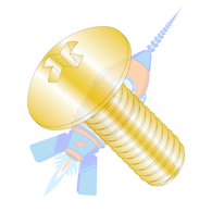 1/4-20 x 1-1/2 Phillips Truss Machine Screw Fully Threaded Zinc Yellow
