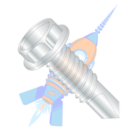 1/4-20 x 4 Unslotted Hexwasher Self Drilling Screw Full Thread Zinc