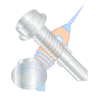 1/4-20 x 1-1/2 Unslot Hexwasher Serrated Self Drill Screw #4 Point with Wings F/T Zinc