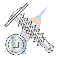 1/4-14 x 1-1/2 Square Drive Modified Truss Head Self Drilling Screw Full Thread Zinc