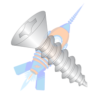 1/4-14 x 1 Phillips Flat Self Tapping Screw Type A B Fully Threaded 18-8 Stainless Steel