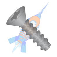 10-16 x 1 Phillips Flat Self Tapping Screw Type B Fully Threaded Black Oxide