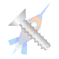 10-16 x 3/8 Phillips Flat Undercut Self Tapping Screw Type B Fully Threaded 18 8 Stainless