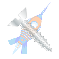 4-24 x 1/4 Slotted Flat Undercut Self Tapping Screw Type A B Fully Threaded Zinc