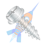 10-16 x 1 Combo (phil/slot) Ind Hexwasher Self Tapping Screw Type AB Full Thread Zinc