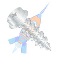 1/4-14 x 1 Phillips Indented Hex Washer Self Tapping Screw Type A B Fully Threaded Zinc And