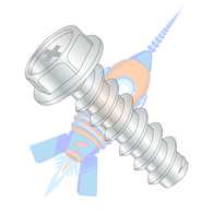 10-16 x 3/4 Phillips Indented Hex Washer Self Tapping Screw Type B Fully Threaded Zinc and B