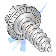 1/4-14 x 3/4 Indent Hex Washer Slot Self Tap Screw A B Serrated Full Thd 18 8 Stainless St