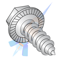 10-16 x 1 Unslot Indent Hexwasher Serrated Self Tap Screw Type A B Full Thd 18 8 Stainless