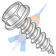 1/4-14 x 1-1/2 Unslotted Ind Hex Washer 7/16 A/F Self Tap Screw Type A B Full Thread Zinc