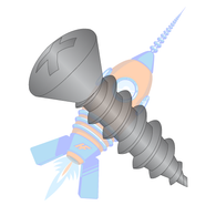 1/4-14 x 1-1/2 Phillips Oval Self Tapping Screw Type A B Fully Threaded Black Oxide