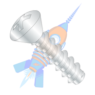 10-16 x 1-1/4 Phillips Oval Self Tapping Screw Type B Fully Threaded Zinc