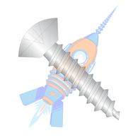 10-12 x 1/2 Phillips Oval Undercut Self Tapping Screw F/T Type A 18-8 Stainless Steel