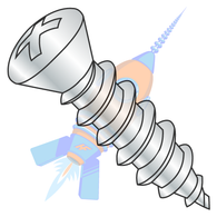10-16 x 1-1/4 Phillips Oval Number 8 Head Self Tapping Screw Type AB Full Thread Zinc