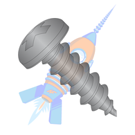 1/4-14 x 1 Phil Pan Self Tapping Screw Type A B Full Thread 18-8 Stainless Steel Black Ox
