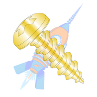 6-20 x 1/4 Phillips Pan Self Tapping Screw Type A B Fully Threaded Zinc Yellow