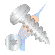 10-12 x 1-1/4 Six Lobe Pan Self Tapping Screw Type A Fully Threaded 18-8 Stainless Steel