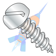 10-12 x 3/4 Slotted Pan Self Tapping Screw Type A Fully Threaded Aluminum