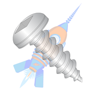 10-12 x 1-1/4 Square Pan Self Tapping Screw Type A Fully Threaded 18-8 Stainless Steel