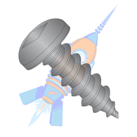 6-20 x 1/2 Square Pan Self Tapping Screw Type A B Fully Threaded Black Oxide