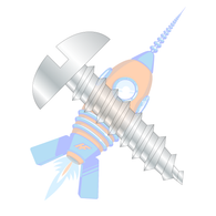 10-12 x 1 Slotted Round Self Tapping Screw Type A Fully Threaded Zinc