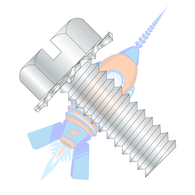 1/4-20 x 1 Slotted Hex Head External Sems Machine Screw Fully Threaded Zinc