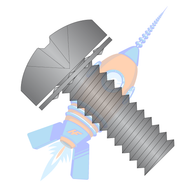 1/4-20 x 1/2 Phillips Pan Internal Sems Machine Screw Fully Threaded Black Zinc