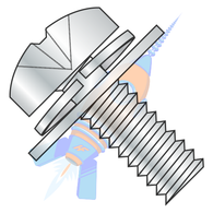 10-24 x 1/2 Phillips Pan Split Lock & Regular Flat Washer Sems Full Thd 18-8 Stainless Steel