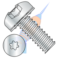 1/4-20 x 3/8 Six Lobe Pan Head Internal Tooth Sems Machine Screw Fully Threaded Zinc