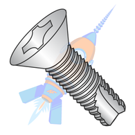 10-24 x 3/4 Phillips Flat Thread Cutting Screw Type 23 Fully Threaded 18-8 Stainless Steel