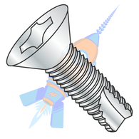 1/4-20 x 1 Phillips Flat Thread Cutting Screw Type 23 Fully Threaded Zinc