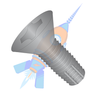 1/4-20 x 1 Phillips Flat Thread Cutting Screw Type F Fully Threaded Black Oxide