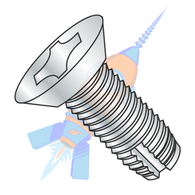 1/4-20 x 1/2 Phillips Flat Undercut Thread Cutting Screw Type 1 Fully Threaded Zinc