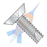 1/4-14 x 1/2 Phillips Flat Undercut Thread Cutting Screw Type 25 Fully Threaded Zinc
