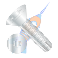 1/4-20 x 1 Six Lobe Flat Thread Cutting Screw Type F Fully Threaded Zinc