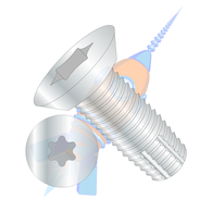 10-24 x 1/2 Six Lobe Flat Undercut Thread Cutting Screw Type F Fully Threaded Zinc