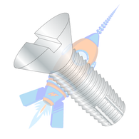 1/4-20 x 3/4 Slotted Flat Thread Cutting Screw Type F Fully Threaded Zinc