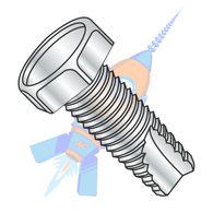 1/4-20 x 1 Unslotted Indented Hex Head Thread Cutting Screw Type 23 Full Thread Zinc &