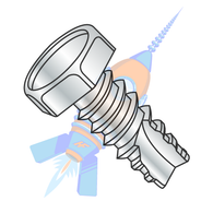 1/4-14 x 1-1/4 Unslotted Indented Hex Thread Cutting Screw Type 25 Fully Threaded Zinc