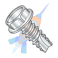 3/8-12 x 1-1/2 Unslotted Indented Hex Washer Thread Cutting Screw Type 25 Fully Threaded Zinc A