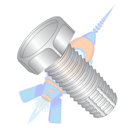 1/4-20 x 1 Unslotted Indent Hex Thread Cutting Screw Type F Ful Thread 18-8 Stainless Steel