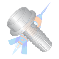 1/4-20 x 1 Unslotted Indented Hex Washer Thread Cutting Screw Type F Fully Thread 18-8 Stai