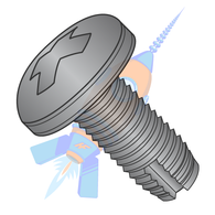 1/4-20 x 1/2 Phillips Pan Thread Cutting Screw Type 1 Fully Threaded Black Oxide