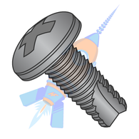 1/4-20 x 1 Phillips Pan Thread Cutting Screw Type 23 Fully Threaded Black Oxide