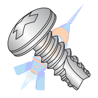 1/4-14 x 3/4 Phillips Pan Thread Cutting Screw Type 25 Fully Threaded 18-8 Stainless Steel